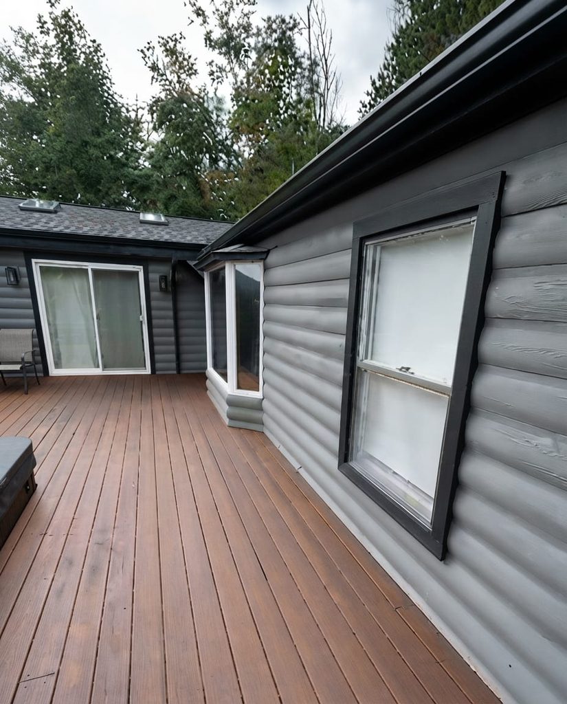 After deck painting Rhode Island project showing a professionally refreshed outdoor deck